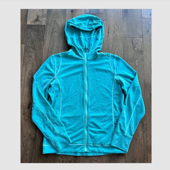 Kuhl Full Zip Hoodie Jacket Size M Turquoise Blue Activewear Sweatshirt Athletic - Picture 1 of 8